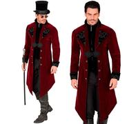 W WIDMANN MILANO Party Fashion - Cappotto gotico da uomo in velluto, frac steampunk, per carnevale, Halloween, cosplay