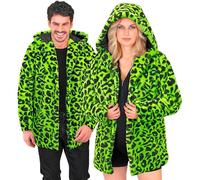 W WIDMANN MILANO Party Fashion - Cappotto leopardato per donna e uomo, pelliccia sintetica con cappuccio, giacca in peluche, costume per carnevale e festival