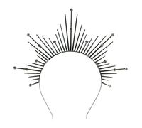 W WIDMANN MILANO Party Fashion - Cerchietto aureola per adulti, oro o nero, accessorio per costume di carnevale, Halloween