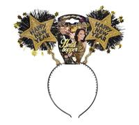 WIDMANN MILANO PARTY FASHION - Cerchietto Happy New Year, accessorio, glitter, copricapo, bigiotteria per capelli, Capodanno, New Year's Eve