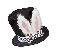 W WIDMANN MILANO Party Fashion - Cilindro con orecchie da coniglio | Con orecchie modellabili per costumi da coniglio, del Paese delle Meraviglie e fiabeschi, per il Carnevale e le feste a tema