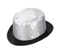 W WIDMANN MILANO Party Fashion- Cilindro in Paillettes Argento Cappello Adulto, Multicolore, 0444Y