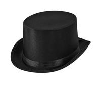 W WIDMANN MILANO Party Fashion - Cilindro nero in raso | Elegante cilindro per donna e uomo, cappello per costumi da gentiluomo, mago o da spettacolo, Carnevale, feste a tema