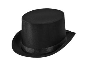 W WIDMANN MILANO Party Fashion - Cilindro nero in raso | Elegante cilindro per donna e uomo, cappello per costumi da gentiluomo, mago o da spettacolo, Carnevale, feste a tema
