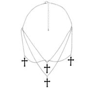 W WIDMANN MILANO Party Fashion - Collana con croce da donna, gioiello gotico con ciondolo, accessorio per costume di Halloween e carnevale