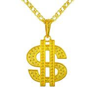 W WIDMANN MILANO Party Fashion - Collana con segno del dollaro, collana con strass, oro, accessorio per costumi in maschera