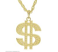 W WIDMANN MILANO Party Fashion- Collana con Simbolo Dollaro $ Unisex, Oro, Unica, 4878D