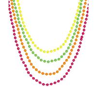 W WIDMANN MILANO Party Fashion 05843 - Collana con perline colorate, 4 pezzi, gioiello, collana, anni '80, carnevale, festa a tema