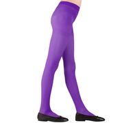 Widmann 20603 - Collant Bambina 40 den, Calze, Carnevale, Halloween, Feste A Tema, Taglia 4-6 Anni, Colore Viola