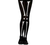 WIDMANN 30019 - Collant Scheletro per Bambina, Danza, Gotico, Horror, Halloween, Carnevale, 70 den, Taglia 11-14 Anni, Colore Bianco