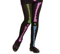 WIDMANN 29991 - Collant Scheletro per Bambina, Danza, Gotico, Horror, Dia De Los Muertos, Halloween, Carnevale, 70 den, Taglia 4-6 Anni, Multicolore