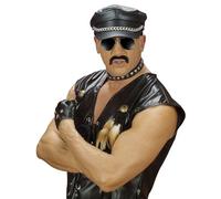 W WIDMANN MILANO Party Fashion - Collare nero con borchie | Collare rock con borchie color argento per look punk, gotico, anni '80, Carnevale, festival, feste a tema
