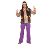 W WIDMANN MILANO Party Fashion - Costume da uomo hippie, set, Flower Power, carnevale