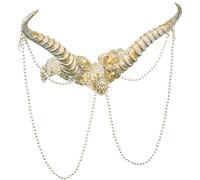 W WIDMANN MILANO Party Fashion - Copricapo con corna, applicazioni floreali e perline, accessorio per carnevale, cosplay