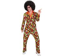 W WIDMANN MILANO Party Fashion - Costume anni '60, giacca e pantaloni, Hippie, Reggae, Flower Power, Disco Fever
