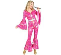 W WIDMANN MILANO Party Fashion - Costume anni '70 stile disco, hippie, tuta, Dancing Queen, tuta intera, Schlagermove