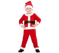 W WIDMANN MILANO Party Fashion - Costume da bambino Babbo Natale, top, pantaloni, cappello, Natale, carnevale, festa a tema