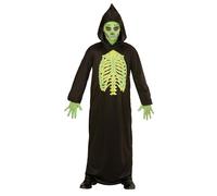 W WIDMANN MILANO Party Fashion - Costume bambino da maestro scheletro, tunica con cappuccio, tristo mietitore, Halloween