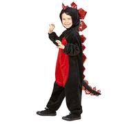 W WIDMANN MILANO Party Fashion - Costume bambino drago nero, tuta, costume animale, medievale, costumi carnevale