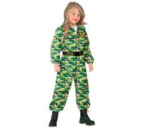 W WIDMANN MILANO Party Fashion - costume bambino da pilota di jet da combattimento, tuta, pilota, uniforme, costumi in maschera