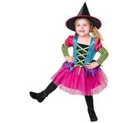 Widmann Costume da Strega con Vestito e Cappello - 104 cm / 2 - 3 anni
