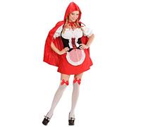CARNEVALE COSTUME VESTITO CAPPUCCETTO ROSSO SEXY DONNA TAGLIA M