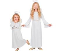 W WIDMANN MILANO Party Fashion - Costume da angelo per bambini | Set da 3 pezzi con abito, ali e aureola, costume celestiale per la recita del presepe, Natale, Carnevale