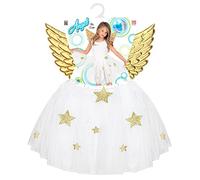 W WIDMANN MILANO Party Fashion, Costume da Angelo Scintillante, Gonna in Tulle Bianco, Ali dorate, Design Elegante, Taglia unica, Facile da Indossare, Cura Semplice, Perfetto per le Feste