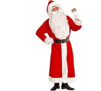 WIDMANN MILANO Party Fashion - Costume da Babbo Natale di lusso, cappotto con cappuccio, cintura con fibbia, Babbo Natale, Natale, Santa Clause