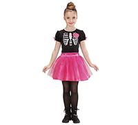 W WIDMANN MILANO Party Fashion - Costume da ballerina scheletro per bambini, abito con tutù, Halloween