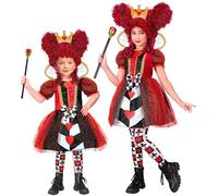 W WIDMANN MILANO Party Fashion - Costume da bambina Regina di cuori per bambine, set costume con abito e corona per carnevale