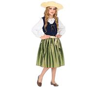 W WIDMANN MILANO Party Fashion - Costume da bambina Rinascimento Bellezza, vestito, cintura, ragazza di paese, Medioevo