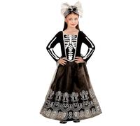 W WIDMANN MILANO Party Fashion - Costume da bambina Skeletria, vestito e cerchietto, scheletro, costume di Halloween