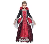 W WIDMANN MILANO Party Fashion - Costume da bambina vampira, abito con sottogonna e crinolina, collare, Halloween, carnevale