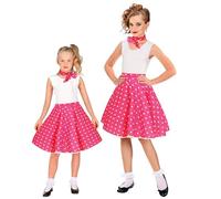 W WIDMANN MILANO Party Fashion - Costume da bambino anni '50, gonna con sciarpa, rockabilly, rock 'n' roll, ballerina, costumi di carnevale