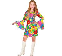 W WIDMANN MILANO Party Fashion - Costume da bambino anni '60, vestito, flower power, hippie, flower girl, mossa Schlager