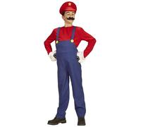 W WIDMANN MILANO Party Fashion - Costume da bambino da super idraulico, tuta, maglietta, cappello, meccanico, carnevale