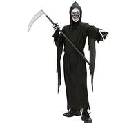 W WIDMANN MILANO Party Fashion - costume da bambino Grim Reaper, tunica nera, costumi di carnevale, Halloween