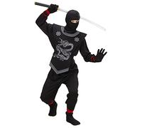 W WIDMANN MILANO Party Fashion - Costume da bambino ninja nero, samurai, guerriero, combattente, costumi di carnevale