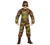 W WIDMANN MILANO Party Fashion - Costume da bambino soldato muscoloso, mimetico, militare, costumi in maschera
