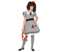 W WIDMANN MILANO Party Fashion - costume da bambola horror per bambini, vestito, gotico, ragazza dark, psicopatica, spaventosa, Halloween