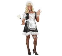W WIDMANN MILANO Party Fashion - Costume da cameriera di sala per uomo, vestito, grembiule, copricapo, collana, polsini, giarrettiera, carnevale, festa a tema