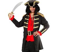 WIDMANN MILANO PARTY FASHION - Costume da capitano pirata, mantello e cappello, bucaniere, corsaro, carnevale