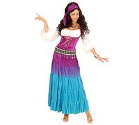 WIDMANN MILANO PARTY FASHION - Costume da cartomante, vestito con cintura di monete, bandana, costumi in maschera