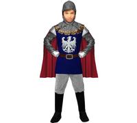 W WIDMANN MILANO Party Fashion - Costume da cavaliere per bambini | Top con mantello, cintura e cappuccio, guerriero, soldato, per Carnevale, festa a tema medievale