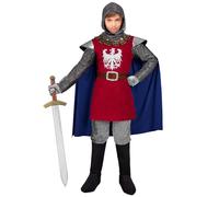 W WIDMANN MILANO Party Fashion - Costume da cavaliere per bambini | Top con mantello, cintura e cappuccio, guerriero, soldato, per Carnevale, festa a tema medievale