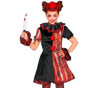 W WIDMANN MILANO Party Fashion - Costume da clown cattivo per bambini | Abito con sottogonna, colletto e cappellino, costume da circo da brivido per Halloween, Carnevale