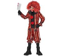 W WIDMANN MILANO Party Fashion Costume da clown cattivo per bambini | Set da 3 pezzi con top, pantaloni e colletto per Halloween, carnevale, feste a tema spaventose