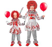W WIDMANN MILANO Party Fashion - Costume da clown horror vintage per bambini, con abito, collare e copriscarpe, per Halloween, Carnevale