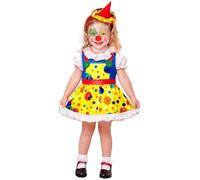 COSTUME VESTITO ABITO TRAVESTIMENTO CARNEVALE BAMBINA CLOWN GIRL